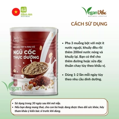 Bột Ngũ Cốc Ăn Kiêng Thuần Chay Tâm An - Giảm Cân, Kiểm Đường Huyết, Ưu Đãi 198k 6