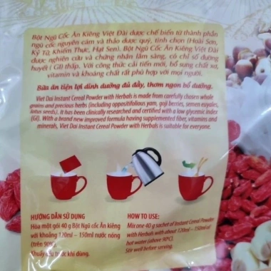 Bột ngũ cốc ăn kiêng Việt Đài chính hãng 15 gói x40g - Giảm cân, tiểu đường, béo phì