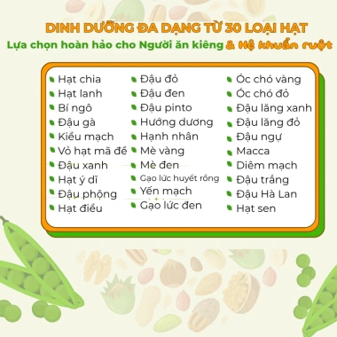 Bột Ngũ Cốc Dekisa 30 Loại Hạt Giàu Xơ No Lâu Giảm Thèm Ăn Hỗ Trợ Giảm Cân - 119k