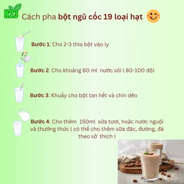 Bột Ngũ Cốc Dinh Dưỡng 19 Loại Hạt Nhà N23: Hỗ Trợ Tăng Cân, Cân Bằng Đường Huyết, 39.000₫ 4