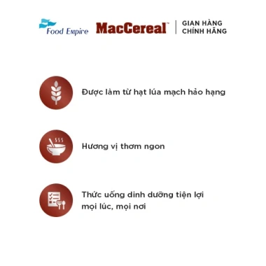 Bột Ngũ Cốc Dinh Dưỡng Ít Đường MacCereal 20 Gói 28g - Giảm Cân, Năng Lượng