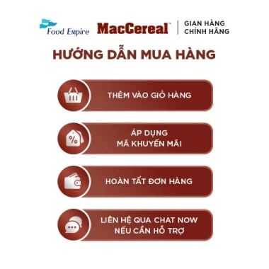 Bột Ngũ Cốc Dinh Dưỡng Ít Đường MacCereal 20 Gói 28g - Giảm Cân, Năng Lượng