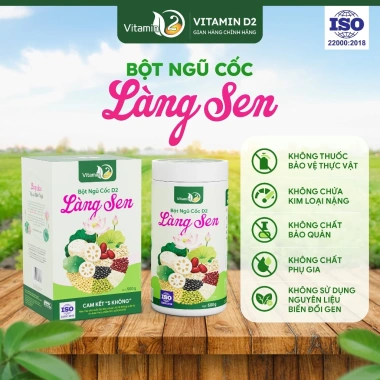 Bột Ngũ Cốc Làng Sen Vitamin D2 - Sen & Đậu Không Phụ Gia 500g Ưu Đãi 319,000₫