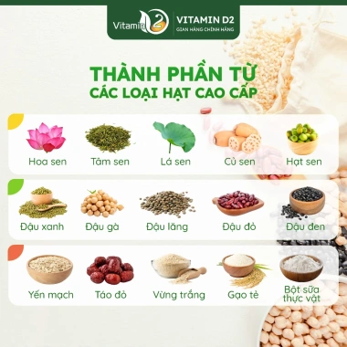 Bột Ngũ Cốc Làng Sen Vitamin D2 - Sen & Đậu Không Phụ Gia 500g Ưu Đãi 319,000₫