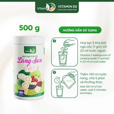 Bột Ngũ Cốc Làng Sen Vitamin D2 - Sen & Đậu Không Phụ Gia 500g Ưu Đãi 319,000₫ 5 Bột Ngũ Cốc Làng Sen Vitamin D2 - Sen & Đậu Không Phụ Gia 500g Ưu Đãi 319,000₫ 5