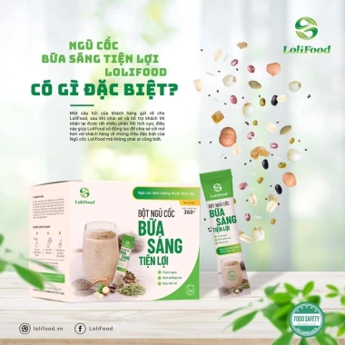 Bột Ngũ Cốc Lolifood Ăn Sáng Tiện Lợi Dinh Dưỡng Cho Người Ăn Kiêng - 20 Gói 18g, 55k