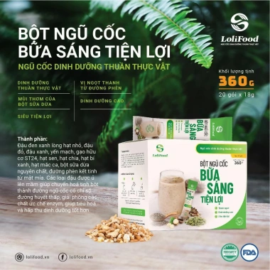 Bột Ngũ Cốc Lolifood Ăn Sáng Tiện Lợi Dinh Dưỡng Cho Người Ăn Kiêng - 20 Gói 18g, 55k 10 Bột Ngũ Cốc Lolifood Ăn Sáng Tiện Lợi Dinh Dưỡng Cho Người Ăn Kiêng - 20 Gói 18g, 55k 10