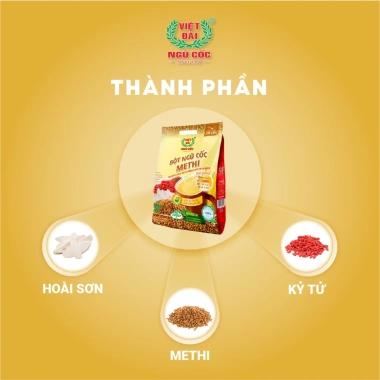 Bột Ngũ Cốc Methi VIỆT ĐÀI Không Đường Giảm Cân Eat Clean 600g 4