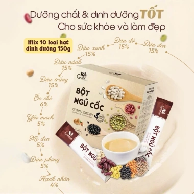 Bột ngũ cốc mix 10 loại hạt dinh dưỡng Goce 150g - 15 gói 10g, giảm giá 72,200 VND, tăng sức khỏe