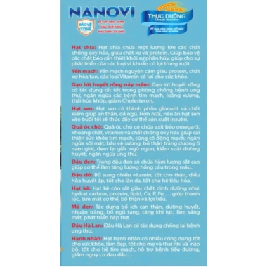 Bột ngũ cốc NANOVI 100% thiên nhiên – Dành cho người ăn chay, tiểu đường, giá chỉ 350.000 VND 5