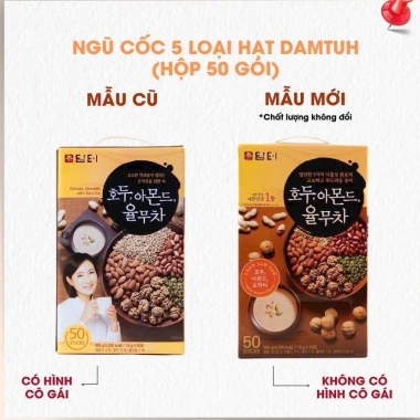 Bột Ngũ Cốc Óc Chó Hạnh Nhân 5 Loại Hạt Damtuh Hàn Quốc - 50 Gói Giá Ưu Đãi 260k