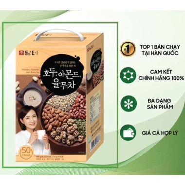 Bột Ngũ Cốc Óc Chó Hạnh Nhân 5 Loại Hạt Damtuh Hàn Quốc - 50 Gói Giá Ưu Đãi 260k
