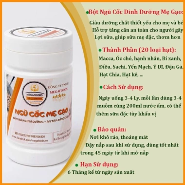 Bột Ngũ Cốc Siêu Dinh Dưỡng MegaFoods 20 Loại Hạt Nguyên Chất Lợi Sữa Tăng Cân Tự Nhiên Giá 140.000 VND 2