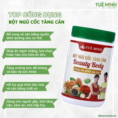 Bột ngũ cốc tăng cân Tuệ Minh 500g - Dinh dưỡng người gầy, giảm còn 165k