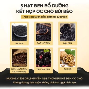 Bột Ngũ Hắc Mè Đen 600g - Dinh Dưỡng Đen cho Tóc & Giấc Ngủ, Thi Yên, 2 Lon 279.000 VND 3