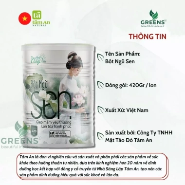Bột Ngũ Sen Thuần Chay Tâm An Greens Beauty – Giấc Ngủ Sâu, Giảm Stress, Da Đẹp – Giá 265.500 VND 3
