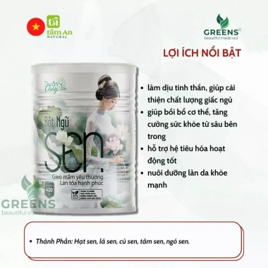 Bột Ngũ Sen Thuần Chay Tâm An Greens Beauty – Giấc Ngủ Sâu, Giảm Stress, Da Đẹp – Giá 265.500 VND 4