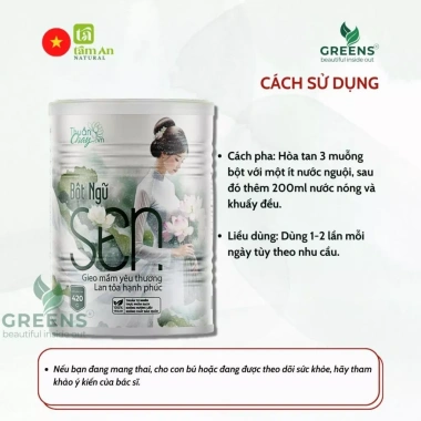 Bột Ngũ Sen Thuần Chay Tâm An Greens Beauty – Giấc Ngủ Sâu, Giảm Stress, Da Đẹp – Giá 265.500 VND 6