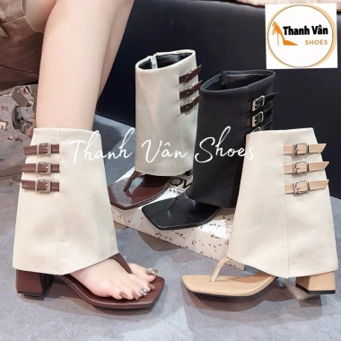 Bốt nữ 3 quai khóa kẹp ngón - Thời trang cao 5 phân, giá chỉ 270k