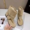 Bốt Nữ Da Lộn Xỏ Ngón 2 Màu Đen Nâu HOTTREND 2.025 - Chân Gầy Mỏng Đặt Lùi 1 Size (Full Box) 2