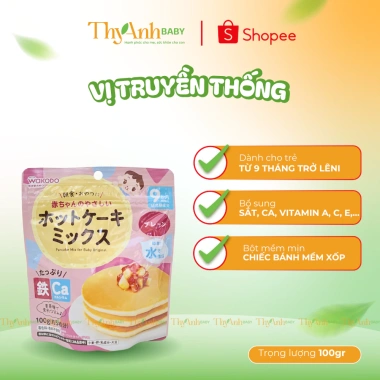Bột Pancake Wakodo cho bé 9 tháng – Bổ sung Sắt và Canxi, Giá ưu đãi 80.000đ
