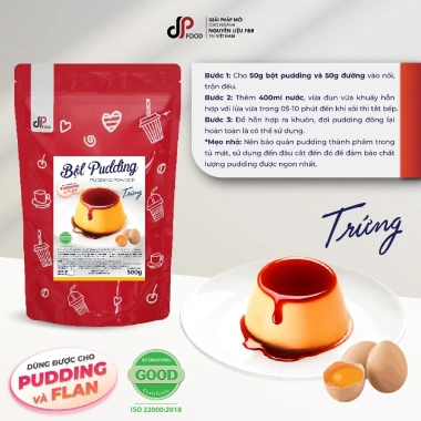 Bột Pudding Trứng DPFOOD 500g - Thơm ngon, mềm mịn, topping trà sữa, chè, cacao Milo dầm, giá chỉ 86.900₫ 2