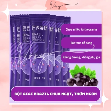 Bột Quả Acai Berry Sấy Lạnh Nguyên Chất 20 gói Trắng Da Giữ Dáng 60g Giá 25.000đ