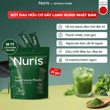 Bột rau củ nguyên chất sấy lạnh Nuris Nhật Bản - Detox, ngừa táo bón, đẹp da, 360.000đ