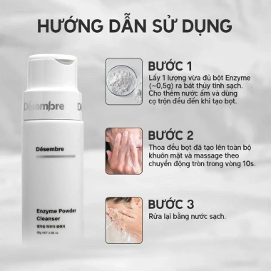 Bột Rửa Mặt Enzyme Désembre 80g - Tẩy tế bào chết dịu da, giảm còn 700.000 VND, giá gốc 910.000 VND