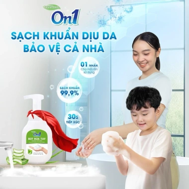 Bột rửa tay On1 hương nha đam muối khoáng kháng khuẩn 250ml Siêu thơm mát tươi sáng 4