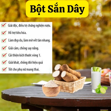 Bột sắn dây nguyên chất organic trắng sạch - Thanh nhiệt, mát gan, ATVSTP - 82k VND