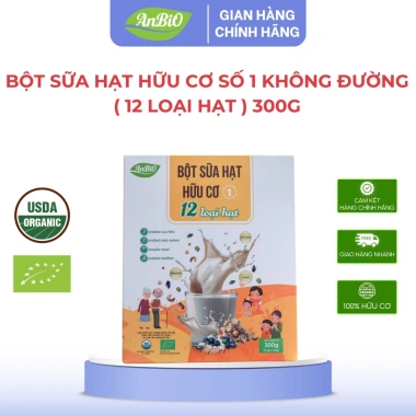 Bột sữa hạt hữu cơ Anbio 12-16 loại, 300g - Pha sữa tiện lợi, USDA & EU, giảm giá 22%