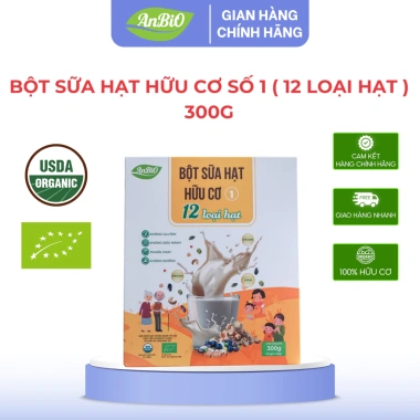 Bột sữa hạt hữu cơ Anbio 12-16 loại, 300g - Pha sữa tiện lợi, USDA & EU, giảm giá 22%