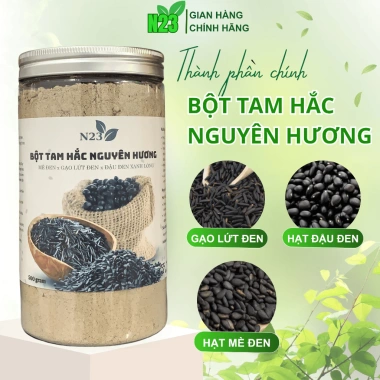 Bột Tam Hắc Nguyên Hương N23 - Mè Đen, Gạo Lứt Đen, Đậu Đen Xanh Lòng, Ngũ Cốc Giảm Cân & Đẹp Da, 149k (Giá Gốc 184.760)