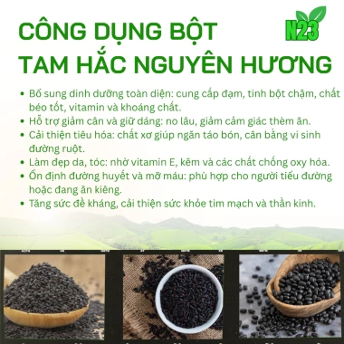 Bột Tam Hắc Nguyên Hương N23 - Mè Đen, Gạo Lứt Đen, Đậu Đen Xanh Lòng, Ngũ Cốc Giảm Cân & Đẹp Da, 149k (Giá Gốc 184.760)