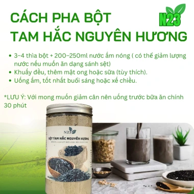 Bột Tam Hắc Nguyên Hương N23 - Mè Đen, Gạo Lứt Đen, Đậu Đen Xanh Lòng, Ngũ Cốc Giảm Cân & Đẹp Da, 149k (Giá Gốc 184.760)