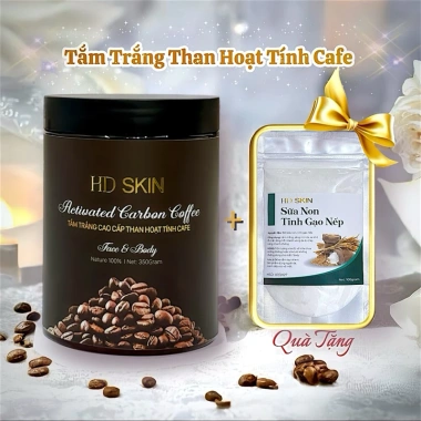 Bột tắm trắng Than Hoạt Tính Cafe 350g – Bao bì mới, Da trắng sáng, Tặng sữa non tinh gạo 2