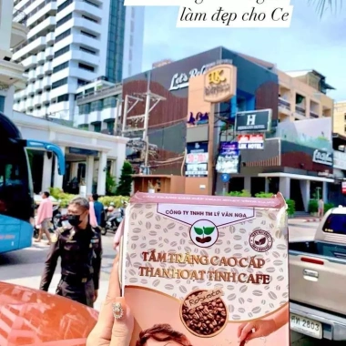 Bột tắm trắng Than Hoạt Tính Cafe 350g – Bao bì mới, Da trắng sáng, Tặng sữa non tinh gạo 7