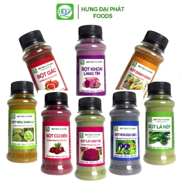 Bột Tạo Màu HDP 80ml - Gấc, Dành Dành, Lá Cẩm Tím, Lá Nếp, Hoa Đậu Biếc, Trà Xanh, Giá chỉ 15.000