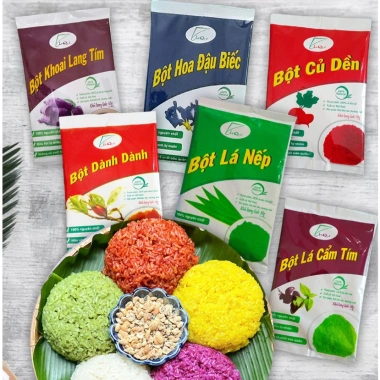 Bột tạo màu thực phẩm 100% tự nhiên - Bột lá nếp, lá dứa, gấc, cẩm, dành, dền - Giá 15.750 VND