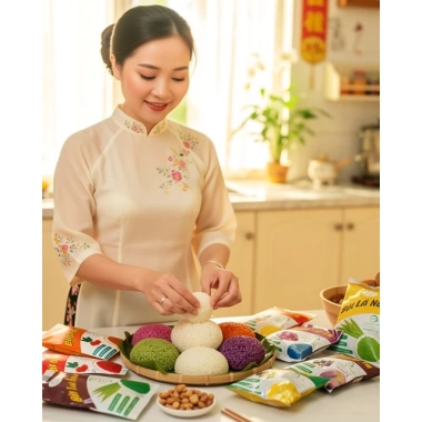 Bột tạo màu thực phẩm 100% tự nhiên - Bột lá nếp, lá dứa, gấc, cẩm, dành, dền - Giá 15.750 VND 3 Bột tạo màu thực phẩm 100% tự nhiên - Bột lá nếp, lá dứa, gấc, cẩm, dành, dền - Giá 15.750 VND 3