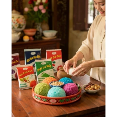Bột tạo màu thực phẩm 100% tự nhiên - Bột lá nếp, lá dứa, gấc, cẩm, dành, dền - Giá 15.750 VND