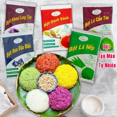 Bột tạo màu thực phẩm 100% tự nhiên - Bột lá nếp, lá dứa, gấc, cẩm, dành, dền - Giá 15.750 VND