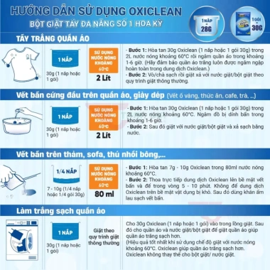 Bột Tẩy Đa Năng Oxiclean 500g - Khử mùi, giặt quần áo, vệ sinh gia dụng, chỉ 255.000