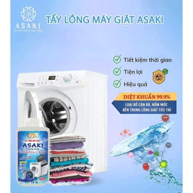 Bột Tẩy Lồng Máy Giặt ASAKI - Vệ Sinh, Loại Bỏ Mùi Hôi, Chống Nấm Mốc, 54.000đ 6