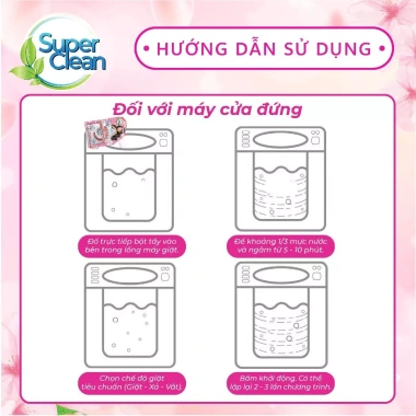 Bột Tẩy Lồng Máy Giặt SUPERCLEAN - Loại Bỏ Mùi Hôi, Vết Bẩn, Giá 29.000 VND 7
