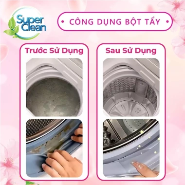 Bột Tẩy Lồng Máy Giặt SUPERCLEAN - Loại Bỏ Mùi Hôi, Vết Bẩn, Giá 29.000 VND 8