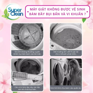 Bột Tẩy Lồng Máy Giặt SUPERCLEAN - Loại Bỏ Mùi Hôi, Vết Bẩn, Giá 29.000 VND 9