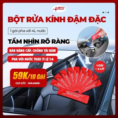 Bột Tẩy Rửa Kính LIBITU - Siêu Sạch Màng Dầu, Kính Ô Tô Bóng Như Mới, 29.000 VNĐ