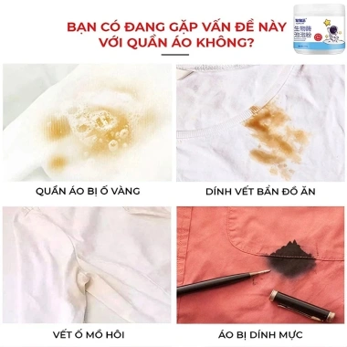 Bột Tẩy Trắng Enzyme Sinh Học 260g Đánh Bay Vết Bẩn Khử Vết Ố Vàng Tẩy Trắng Quần Áo Giá 79.000 3 Bột Tẩy Trắng Enzyme Sinh Học 260g Đánh Bay Vết Bẩn Khử Vết Ố Vàng Tẩy Trắng Quần Áo Giá 79.000 3
